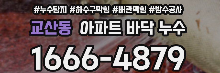 교산동 아파트 바닥 누수
