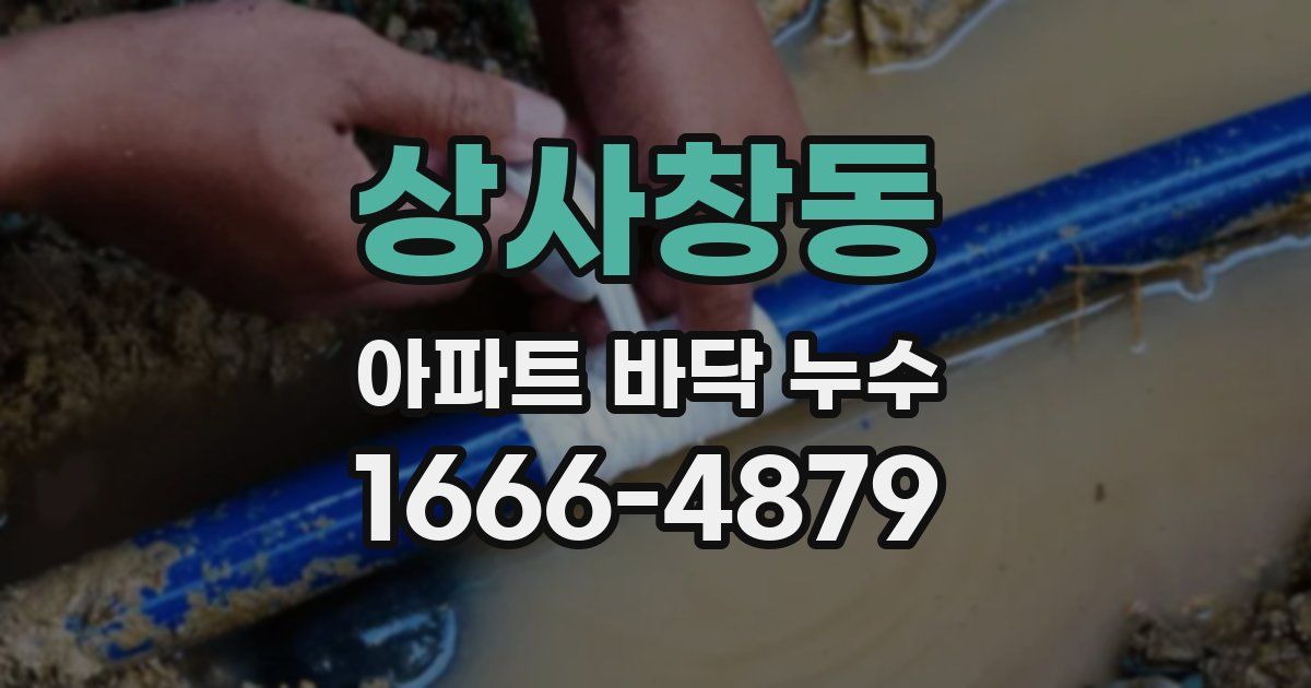 상사창동 아파트 바닥 누수