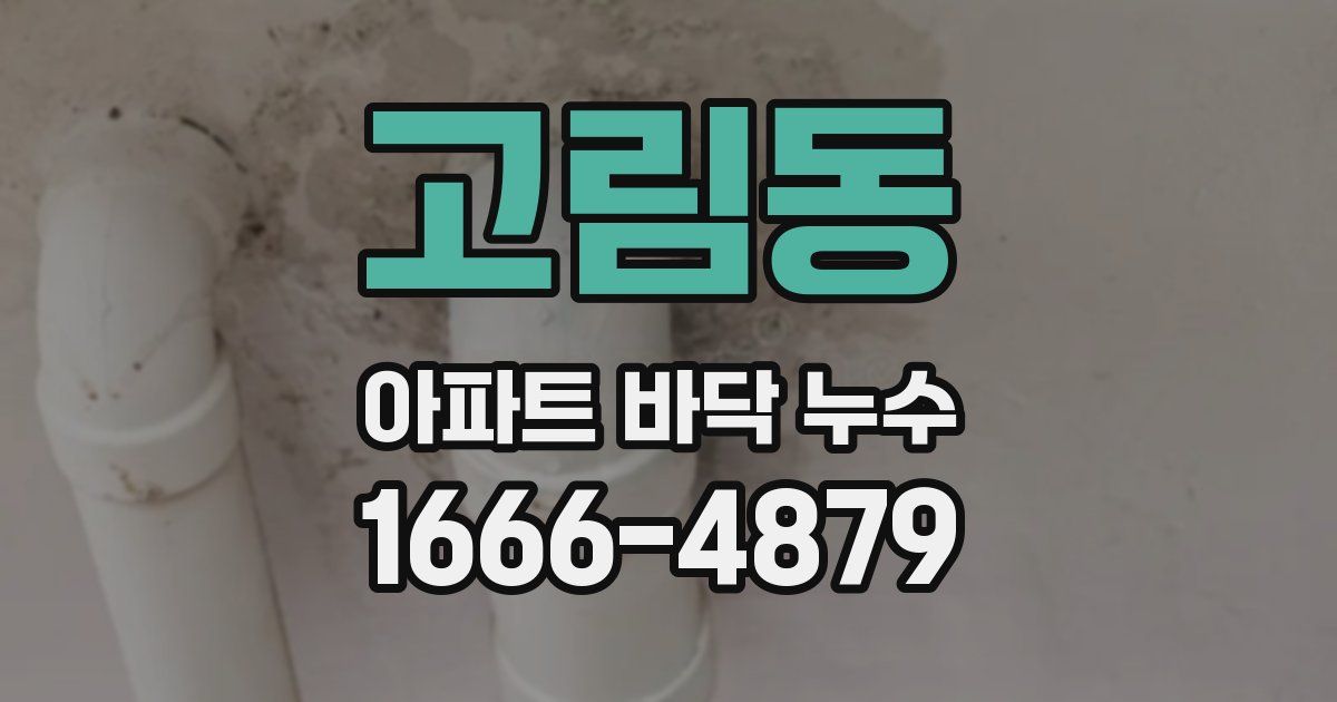 고림동 아파트 바닥 누수
