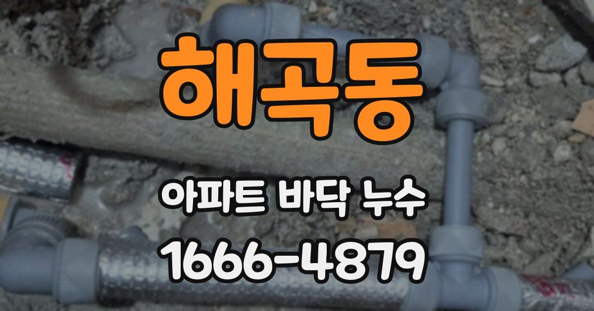 해곡동 아파트 바닥 누수