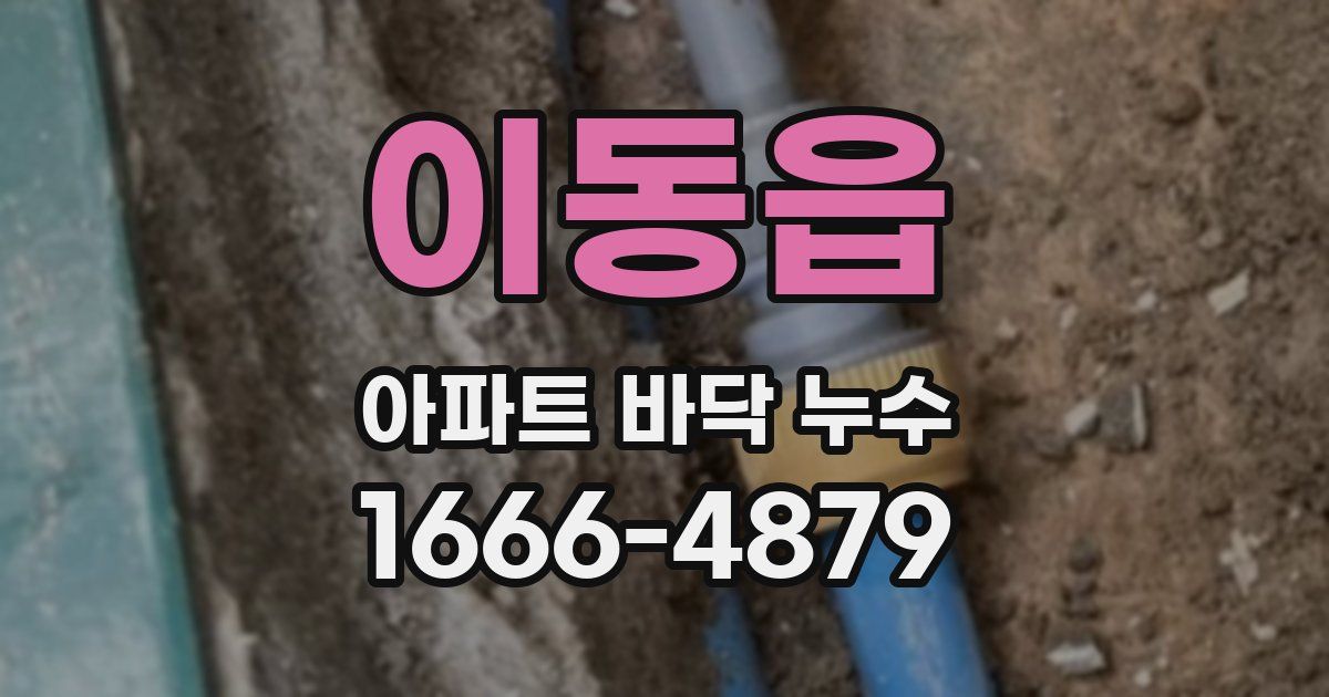 이동읍 아파트 바닥 누수