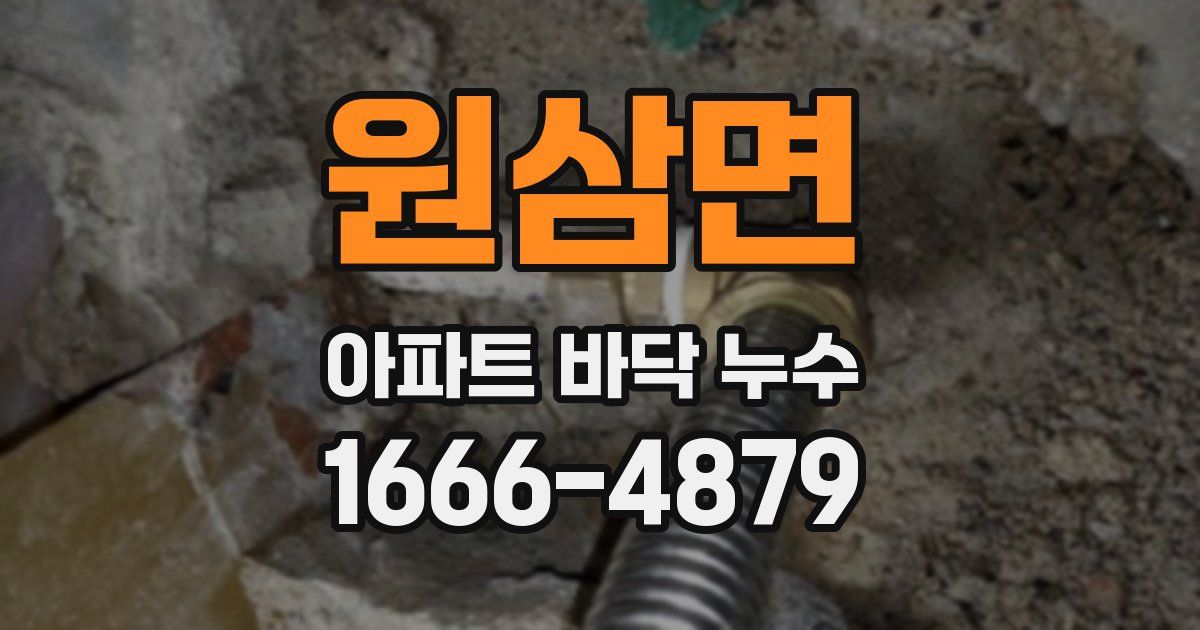 원삼면 아파트 바닥 누수