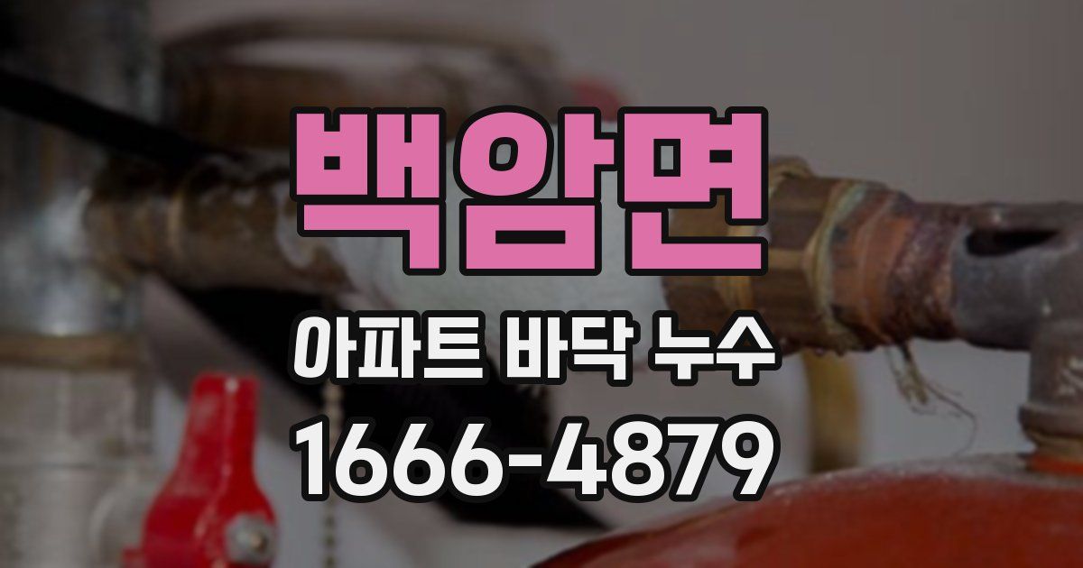 백암면 아파트 바닥 누수