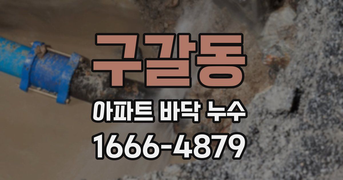 구갈동 아파트 바닥 누수