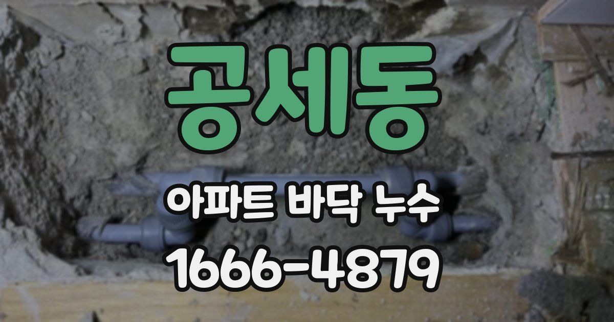 공세동 아파트 바닥 누수