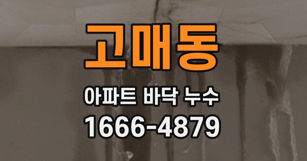 고매동 아파트 바닥 누수