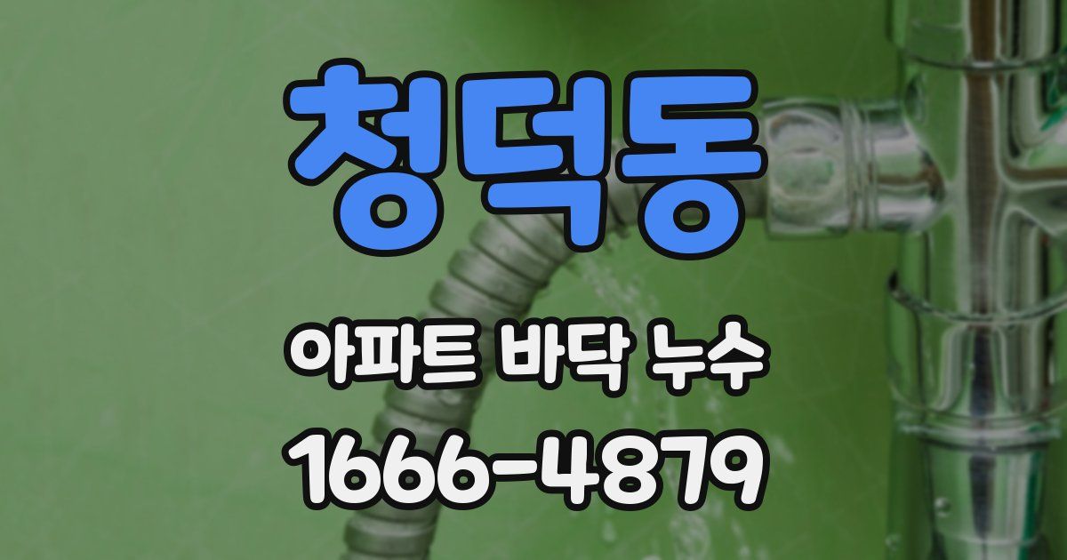 청덕동 아파트 바닥 누수