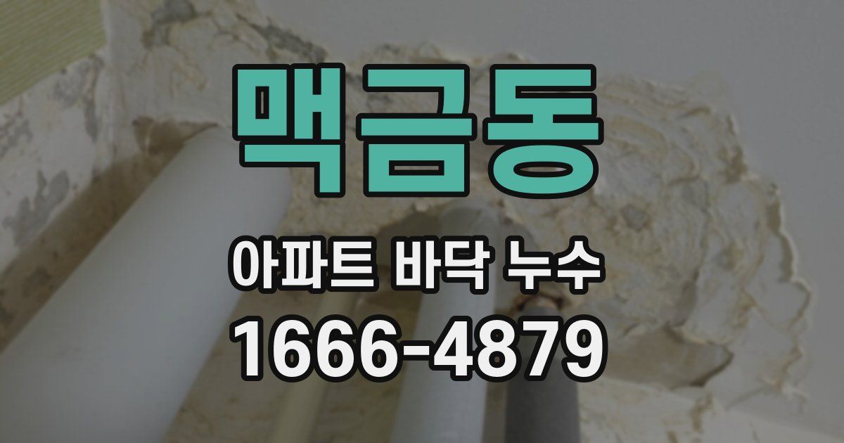맥금동 아파트 바닥 누수