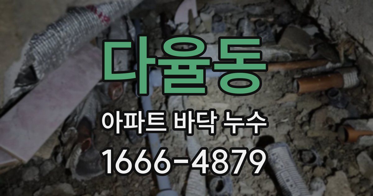 다율동 아파트 바닥 누수