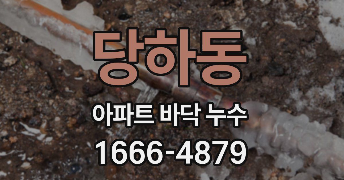 당하동 아파트 바닥 누수