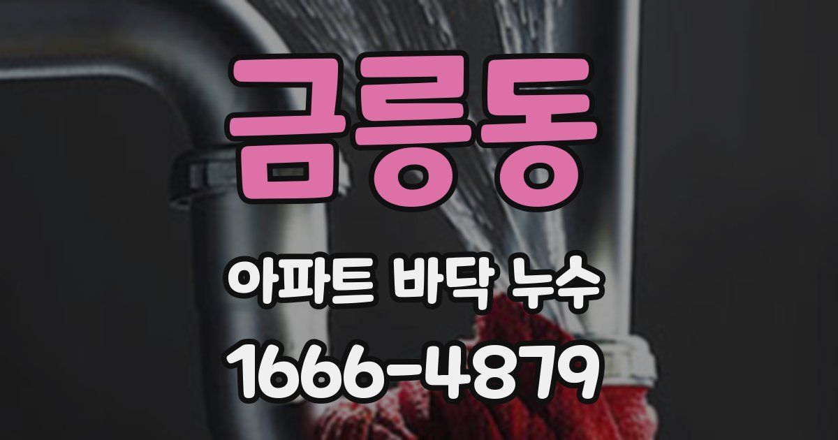 금릉동 아파트 바닥 누수
