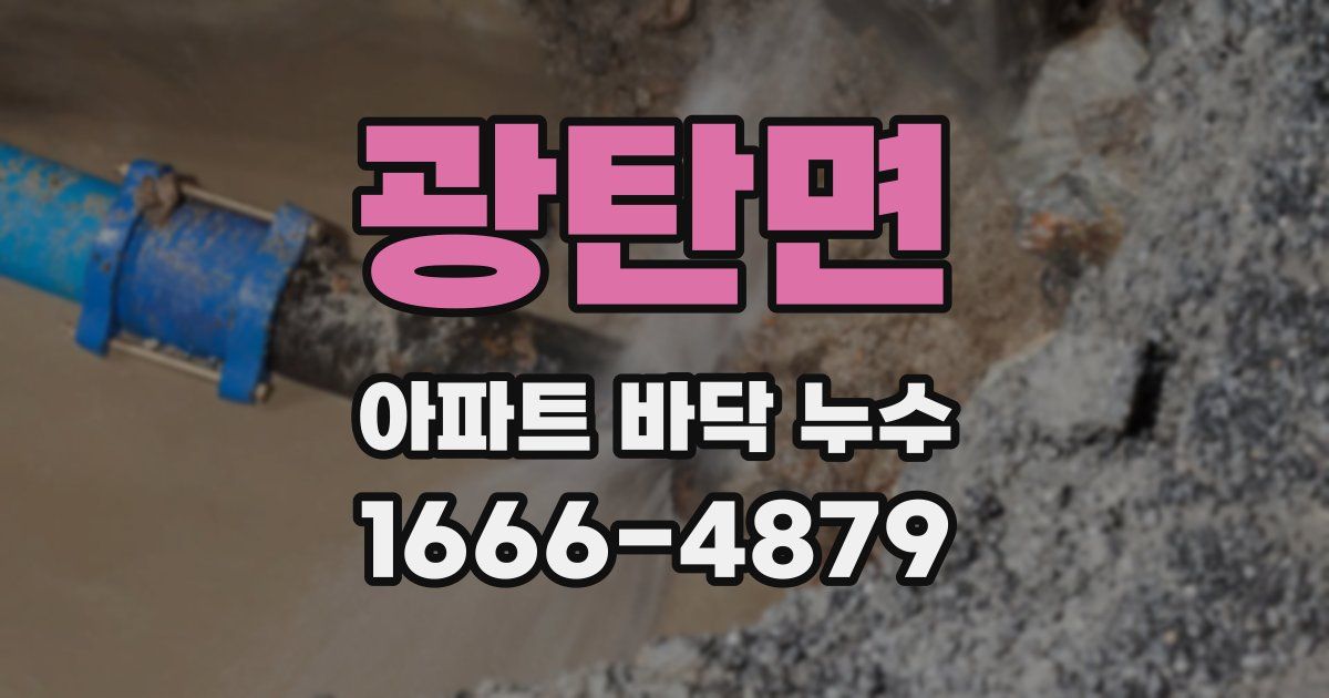 광탄면 아파트 바닥 누수