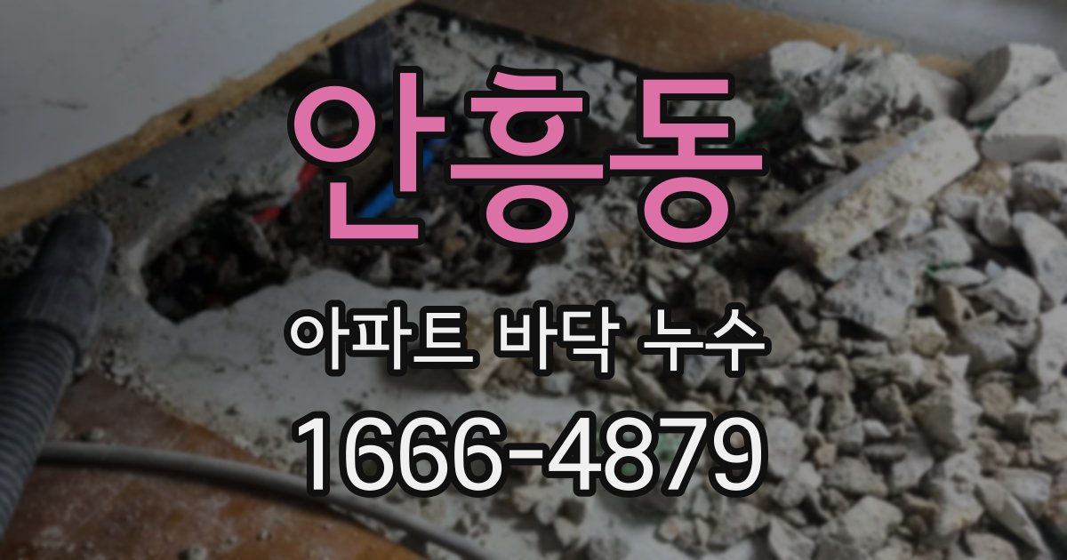 안흥동 아파트 바닥 누수