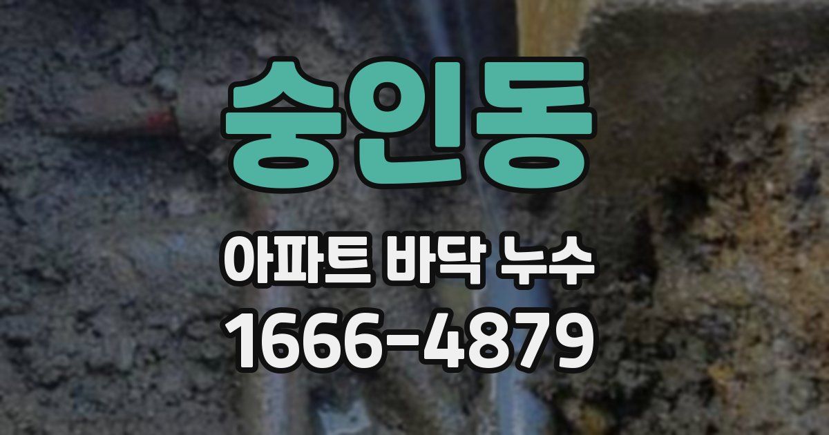 숭인동 아파트 바닥 누수
