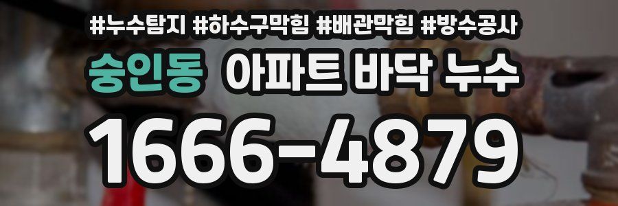 숭인동 아파트 바닥 누수