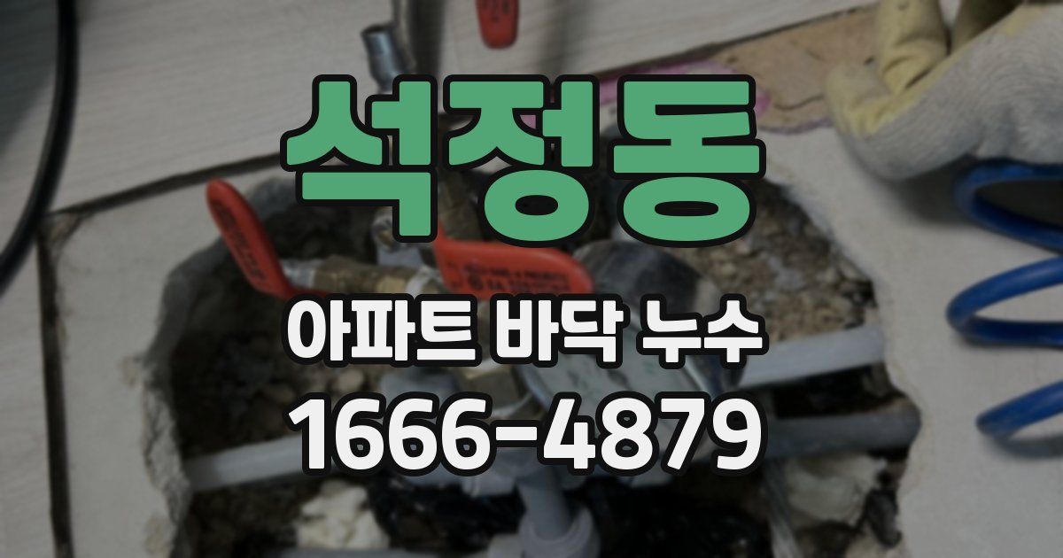 석정동 아파트 바닥 누수