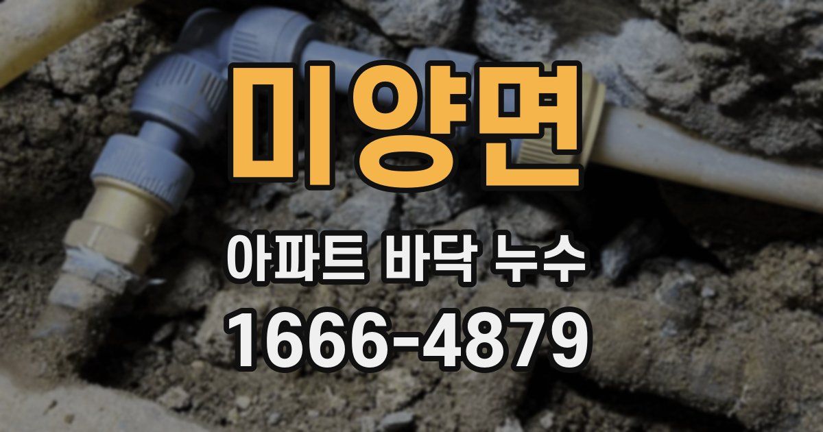 미양면 아파트 바닥 누수