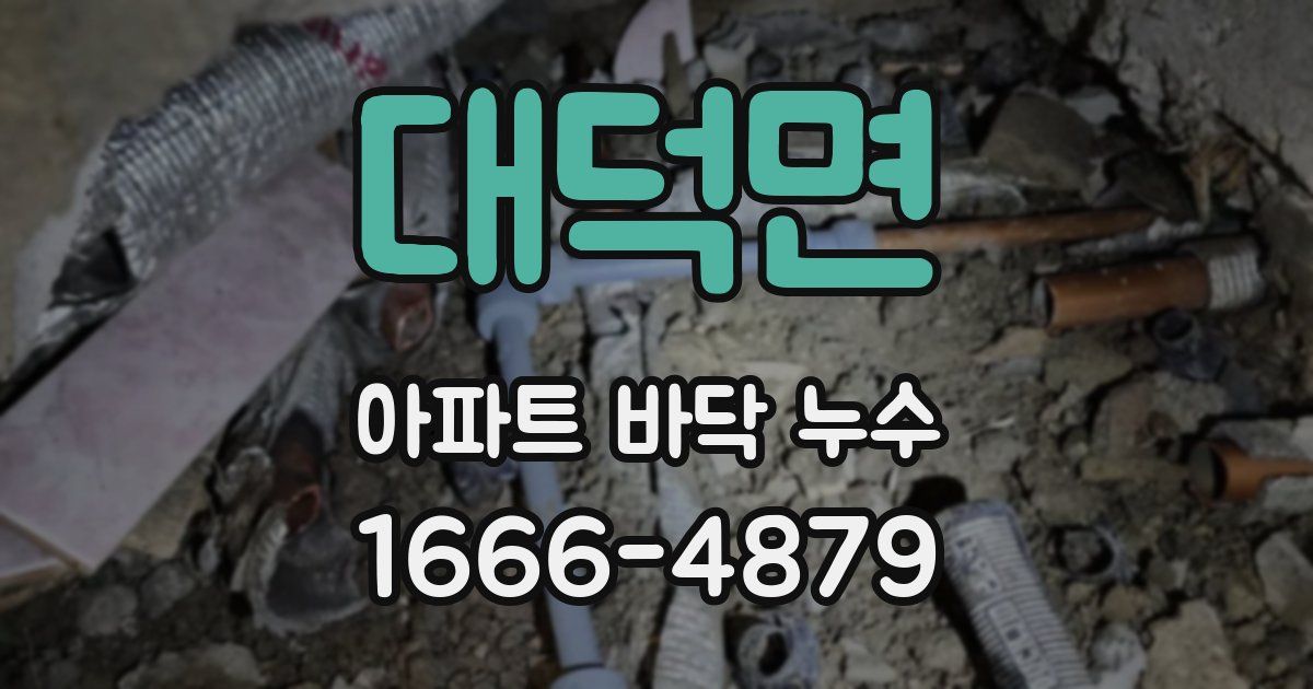 대덕면 아파트 바닥 누수