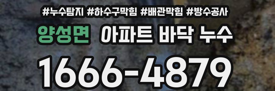 양성면 아파트 바닥 누수