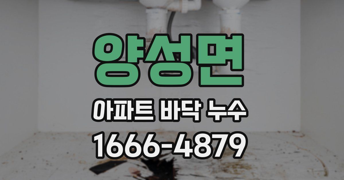 양성면 아파트 바닥 누수
