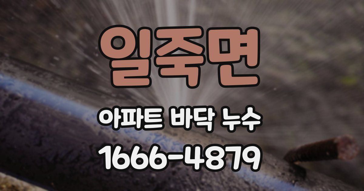 일죽면 아파트 바닥 누수