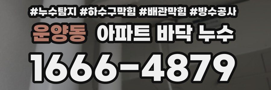 운양동 아파트 바닥 누수