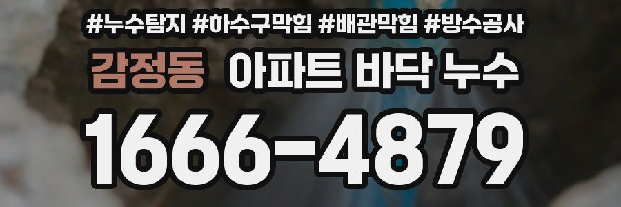 감정동 아파트 바닥 누수