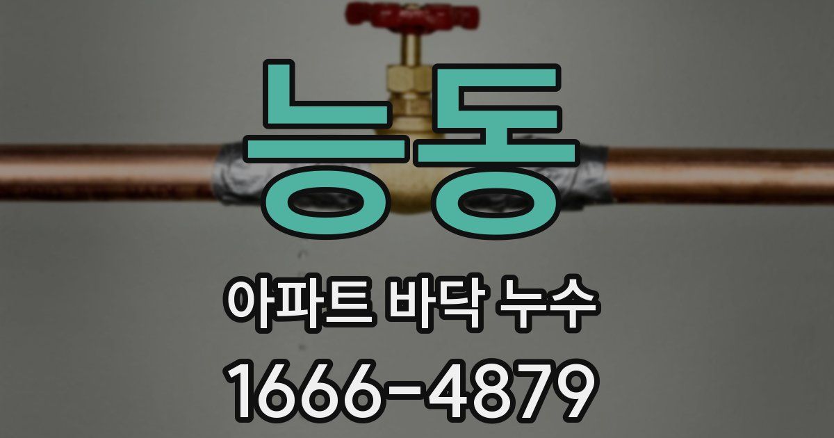 능동 아파트 바닥 누수