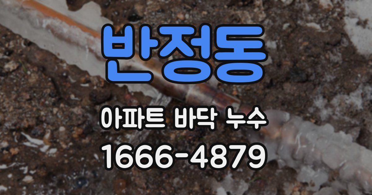 반정동 아파트 바닥 누수