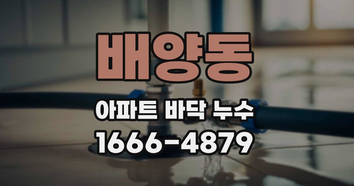 배양동 아파트 바닥 누수