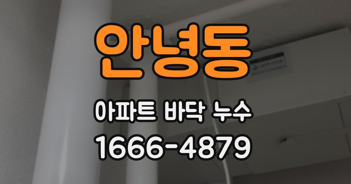 안녕동 아파트 바닥 누수