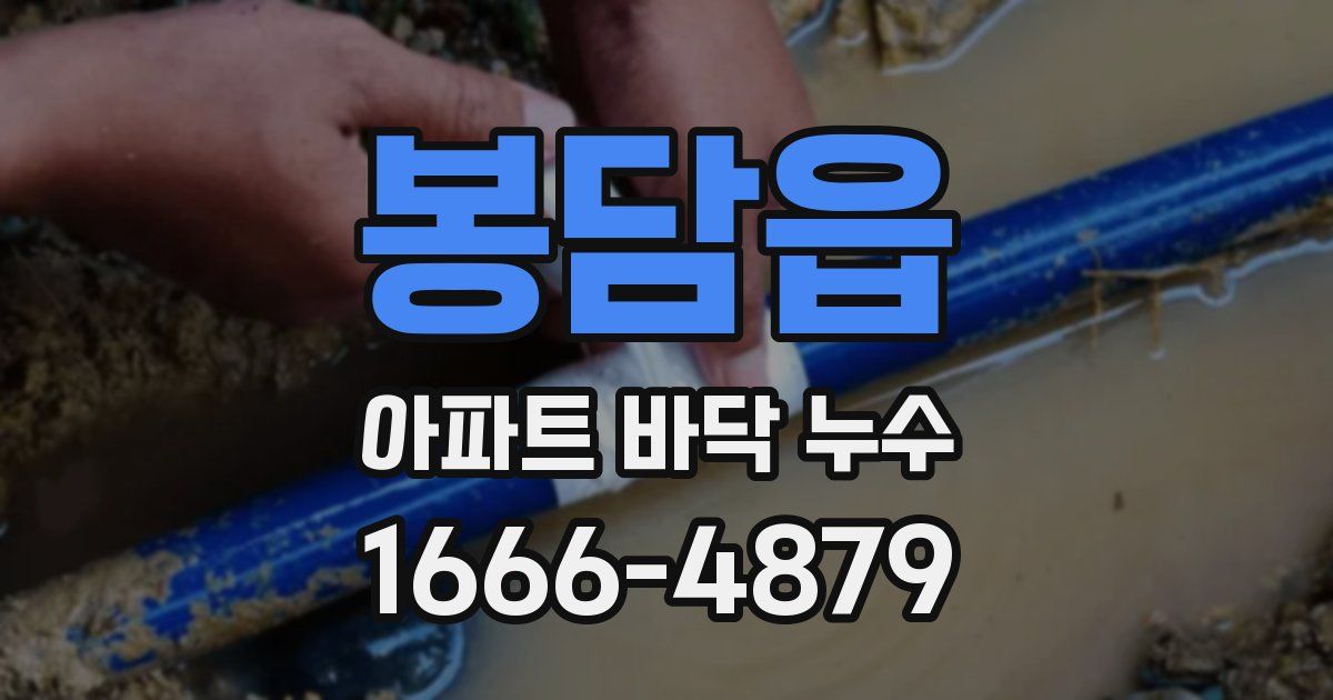 봉담읍 아파트 바닥 누수