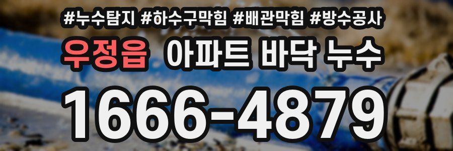 우정읍 아파트 바닥 누수