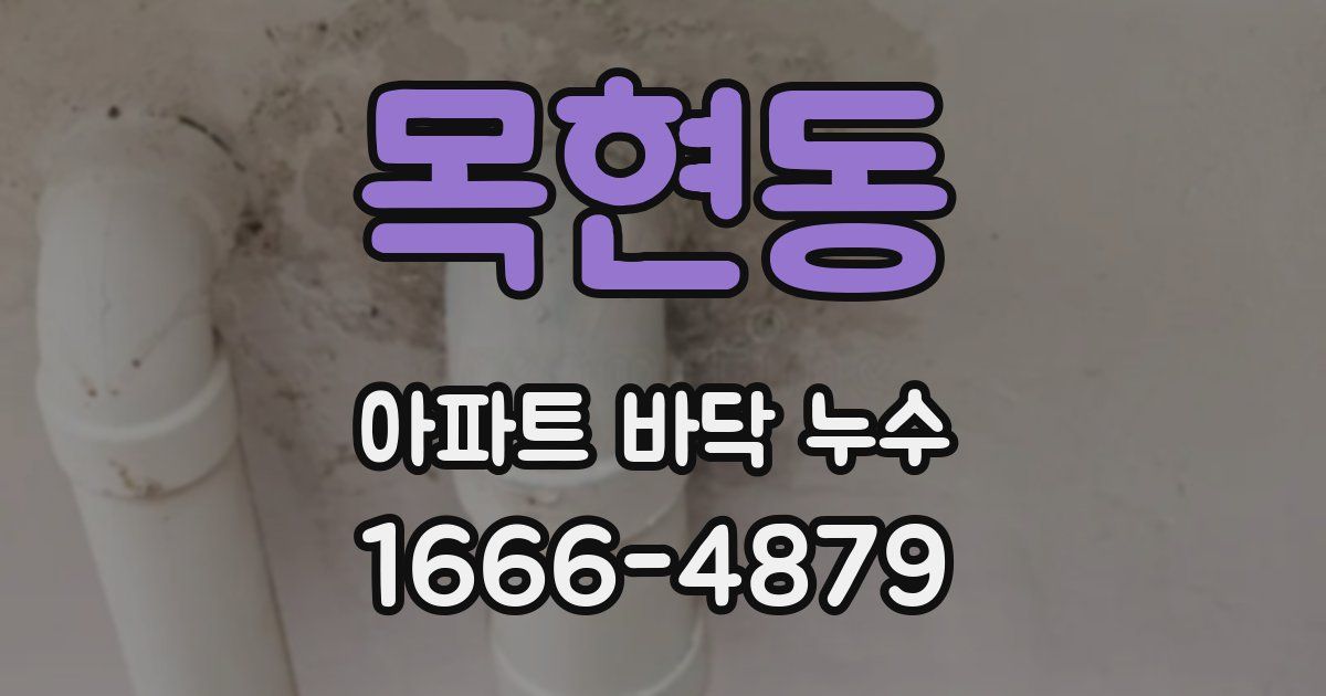 목현동 아파트 바닥 누수