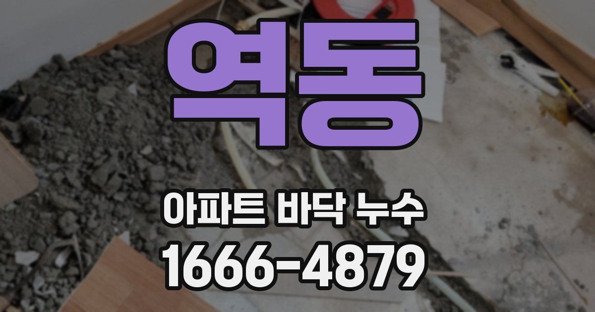 역동 아파트 바닥 누수