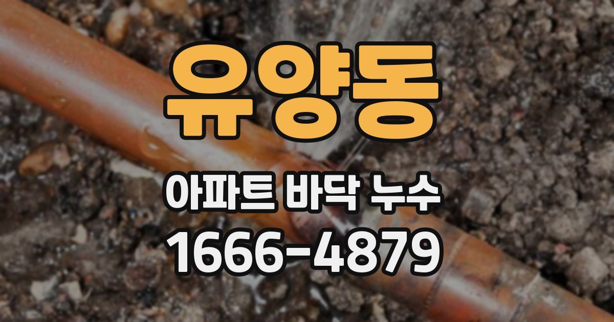 유양동 아파트 바닥 누수