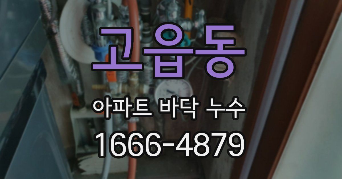 고읍동 아파트 바닥 누수