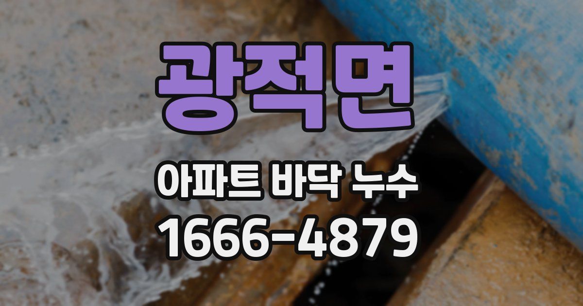 광적면 아파트 바닥 누수