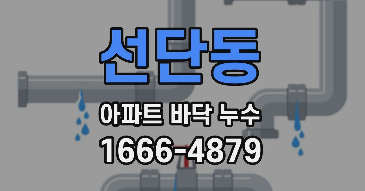 선단동 아파트 바닥 누수
