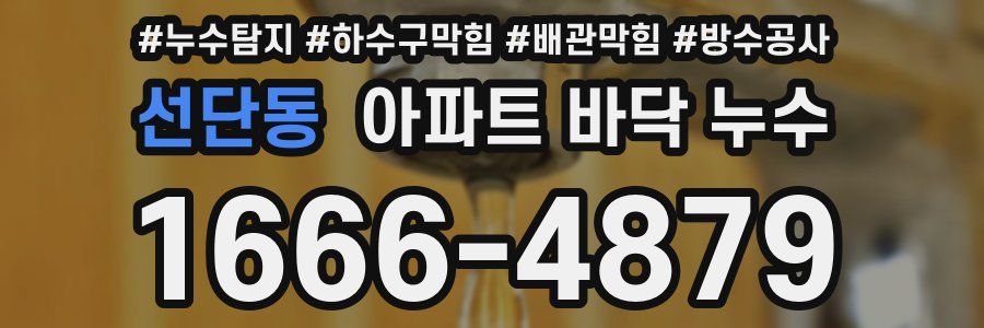 선단동 아파트 바닥 누수
