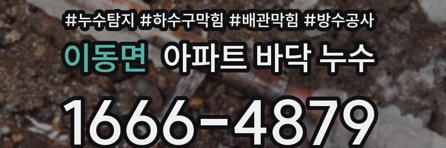 이동면 아파트 바닥 누수