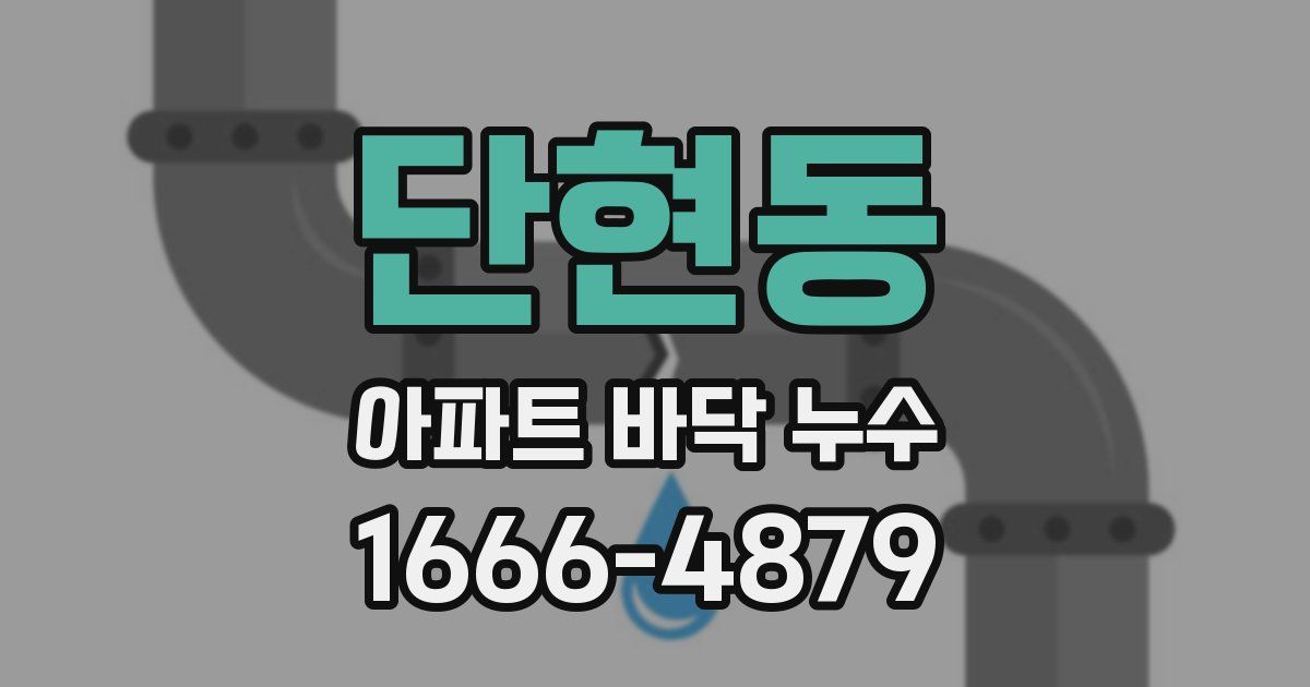 단현동 아파트 바닥 누수
