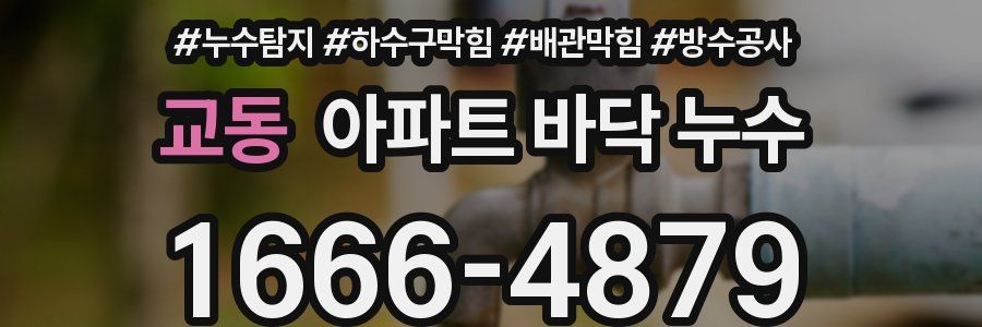 교동 아파트 바닥 누수