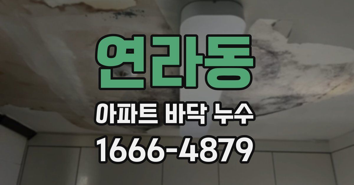 연라동 아파트 바닥 누수