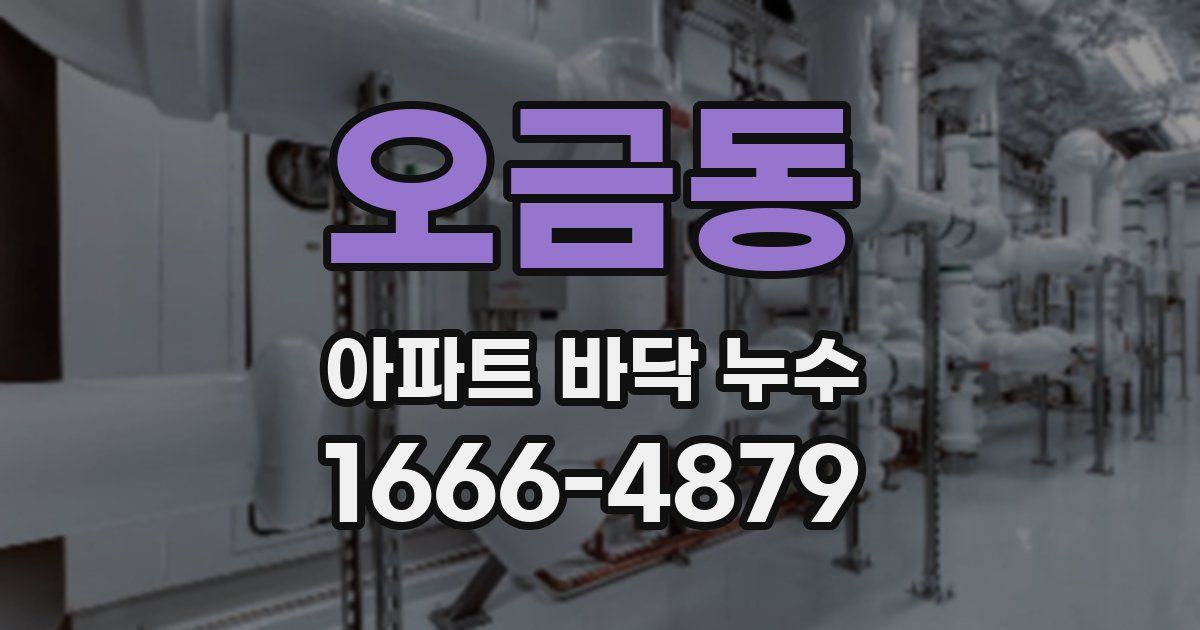 오금동 아파트 바닥 누수