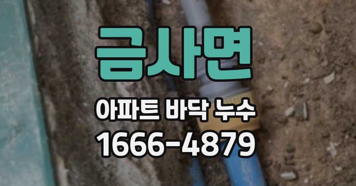 금사면 아파트 바닥 누수
