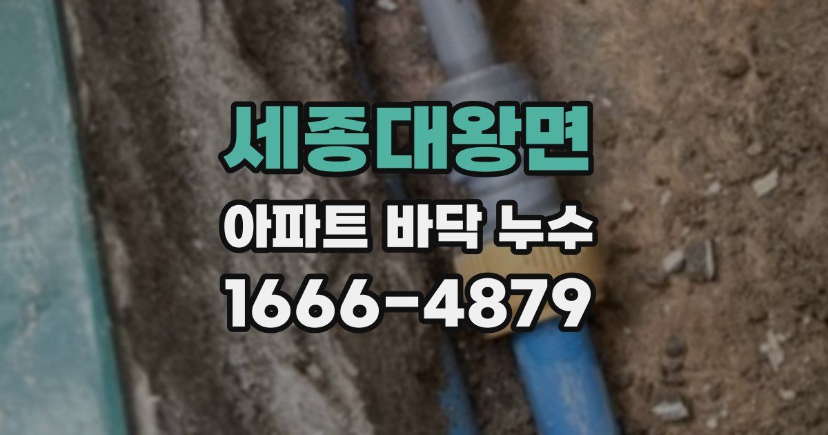 세종대왕면 아파트 바닥 누수
