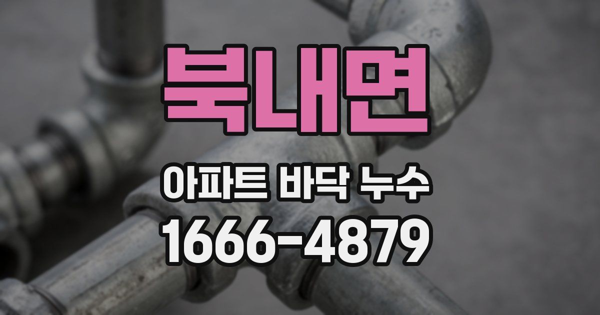 북내면 아파트 바닥 누수