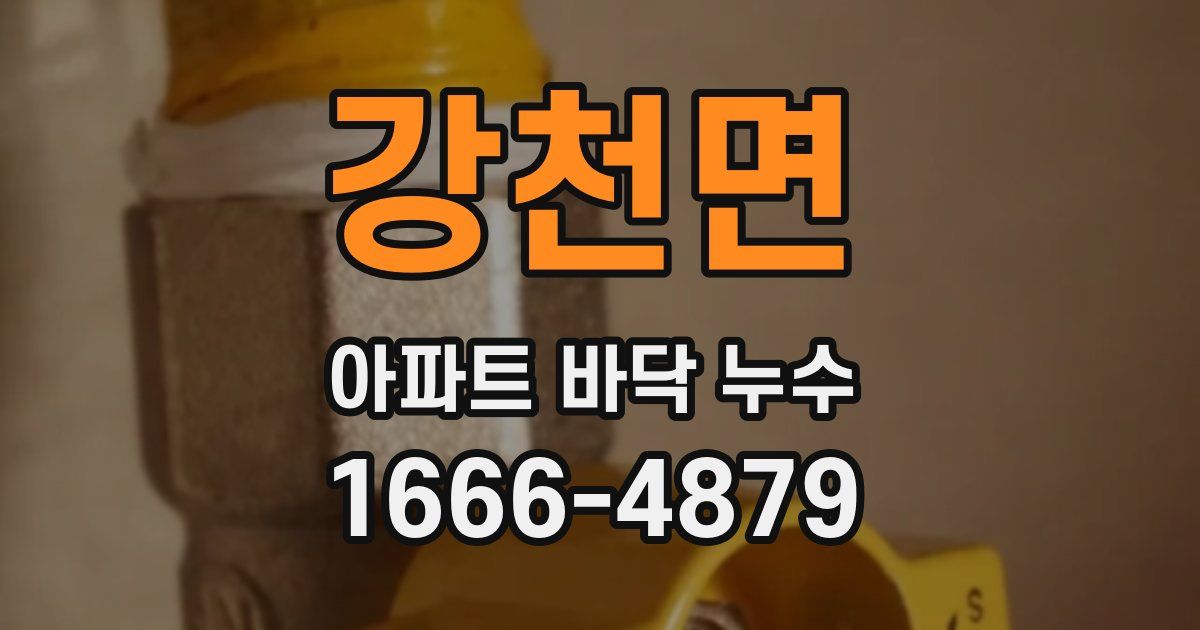 강천면 아파트 바닥 누수