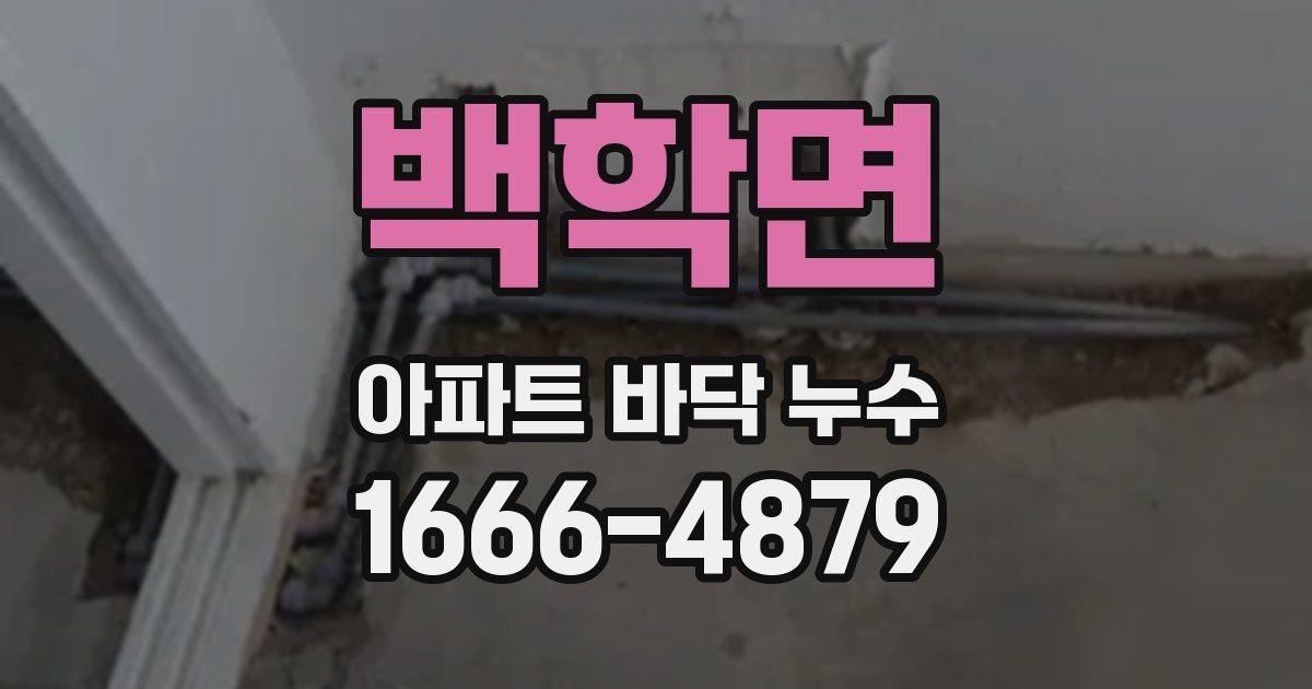 백학면 아파트 바닥 누수